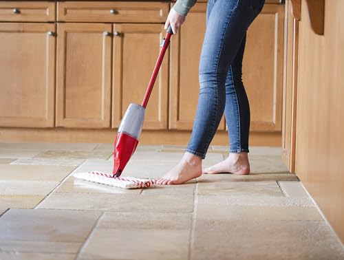 O-Cedar La fregona de microfibra ProMist MAX elimina el 99% de las bacterias con solo agua, cuenta con 1 recambio extra